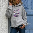 thumbnail image 2 of Penkiiy Sweat à Capuche pour Femmes Mode Manches Longues Imprimé avec Poche Décontracté Gris Y2K, 2 of 7