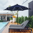 thumbnail image 2 of Costway Parasol de Marché pour Patio 10 Pieds à DEL Solaires, Ombrage, Inclinaison Réglable, Manivelle, Bleu Marine, 2 of 10
