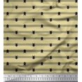 thumbnail image 1 of Soimoi Tissu Crêpe polyester Beige à Rayures et Imprimé Insectes Coléoptères au Mètre 52 Pouces de Large, 1 of 1