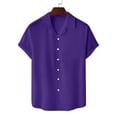 thumbnail image 5 of Men's Casual Linen Shirt - Cuban Collar, Button Down, Breathable Material, Perfect for Summer & Vacation, 5 of 5