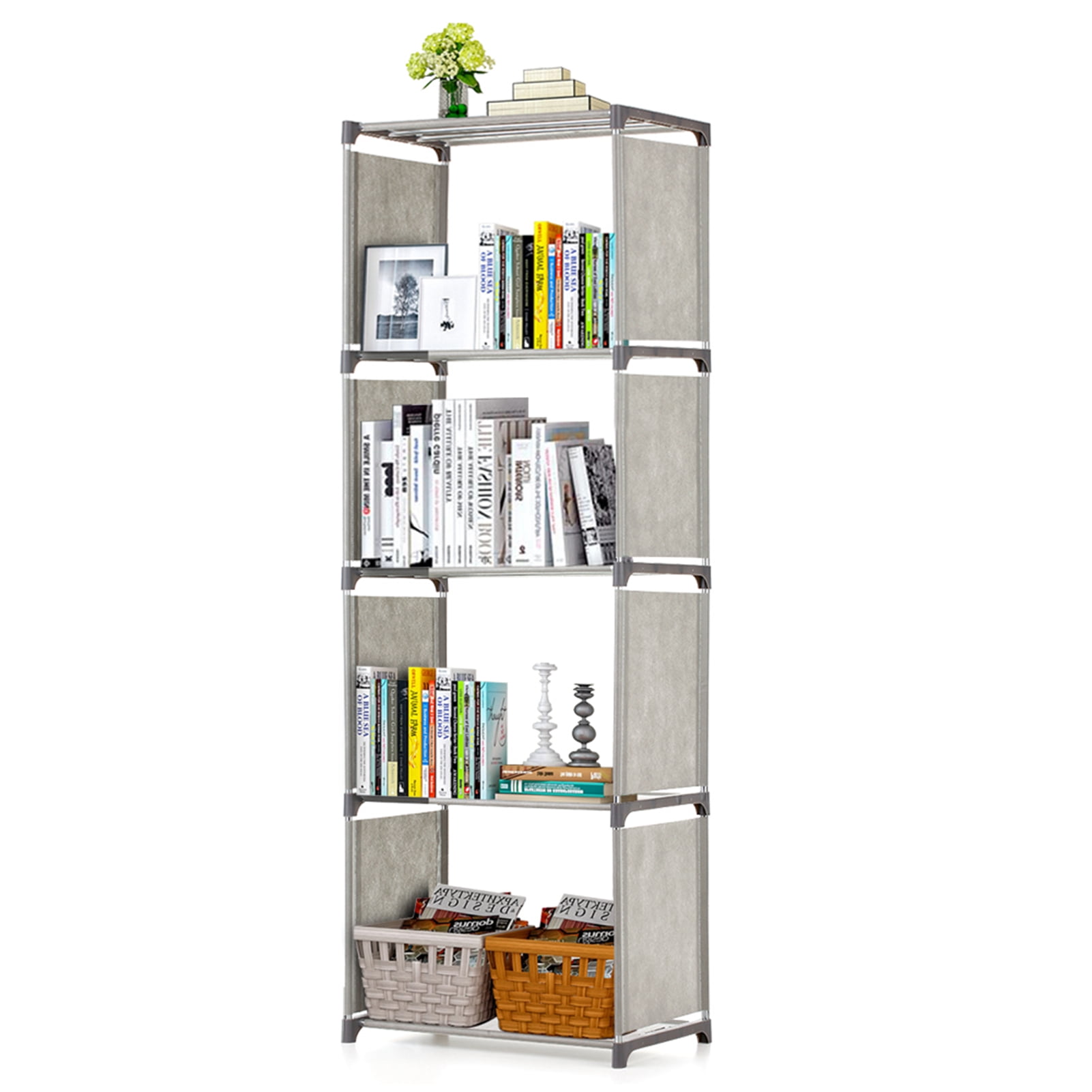 Organizer 5-Shelf Bookcase Book Shelves Bookshelf Storage Bin Books Display Shelving Unit Organizer