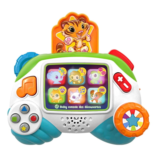 LeapFrog Manette Level Up & LearnTM Jouet Éducatif de Jeu pour Bébé Multicolore avec une Manette à Quatre Directions, six Boutons Sonores d'Animaux, un Bouton d'Épaule Rouge Qui Fait Surgir une Figurine de Tigre, et un Interrupteur de volume, Conçu pour Enseigner les Mots Anglais et Français, les Chiffres et les Sons Tout en Développant la Motricité fine.
