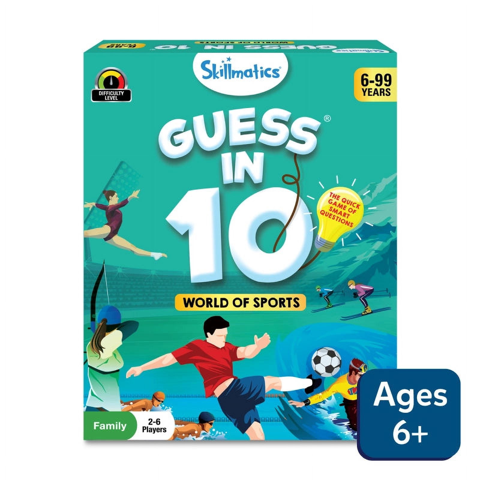 Skillmatics Guess in 10: World Of Sports | Trivia card game (ages 6+)