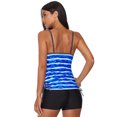 thumbnail image 3 of Women Red/Blue/Rosy/Green Print Tankini Swimwear, 3 of 5