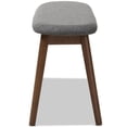 thumbnail image 4 of Baxton Studio Easton Upholstered Bench in Dark Gray and Walnut Brown, 4 of 8