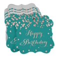 thumbnail image 3 of Inkdotpot Real Rose Gold Foil Happy Birthday Tags Favor Bracket Shape Hang Pack Of 100 Paper Tags, 3 of 6