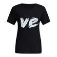 thumbnail image 5 of T-shirts Assortis pour Couple de la Saint-Valentin, Imprimé de Lettres, Col Rond, Tunique Décontractée à Manches Courtes, T-Shirt Léger, Confortable, Doux, Respirant, Mari Femme, Blouse, Tee, Noir, G, 5 of 5