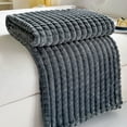 thumbnail image 4 of Dark Grey 79X71 Inch Flannel Blanket, Soft & Warm, Solid Color, For Sofa & Bed, All-Season Use, Machine Washable, 4 of 6