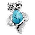 thumbnail image 1 of Alamode 3W295-6 Bague en Laiton Rhodié pour Femmes avec Synthétique en Bleu Mer - Taille 6, 1 of 1