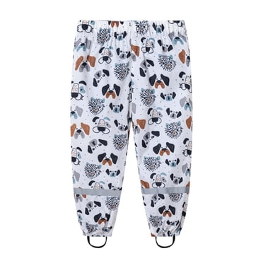 TopLLC Toddlers Boys Girls Rain Pants Cartoon Print Trousers Raincoat Split Pants Mud Dirty Proof Lightweight Reflective Waterproof Unisex Rain Wear