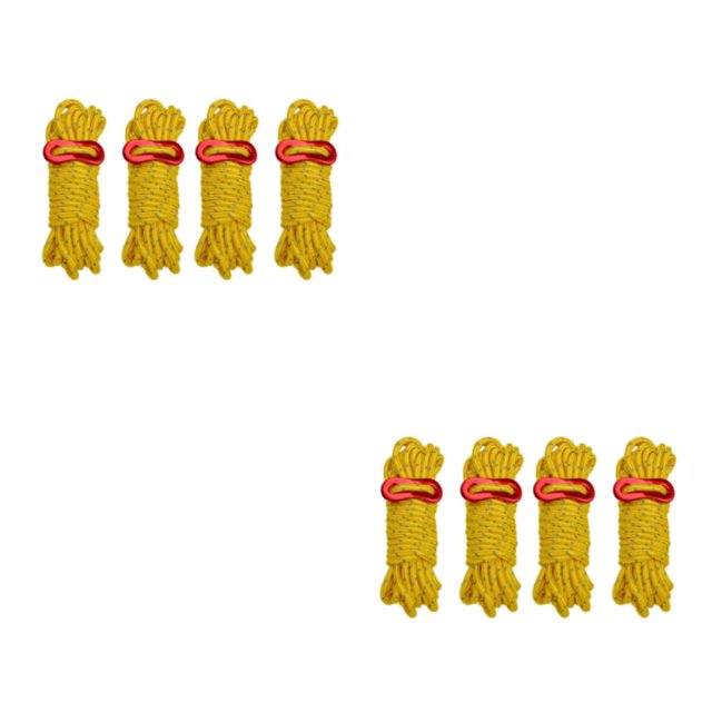 QualitChoice 4X Corde de Corde Réfléchissante Corde de Haute Résistance Finition Fine Multicolore Camping Universel Fournitures Jaune 2PCS