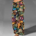 thumbnail image 2 of CEHVOM Women Printing Pokets Elastic Drawstring Loose Trousers Pants, 2 of 6