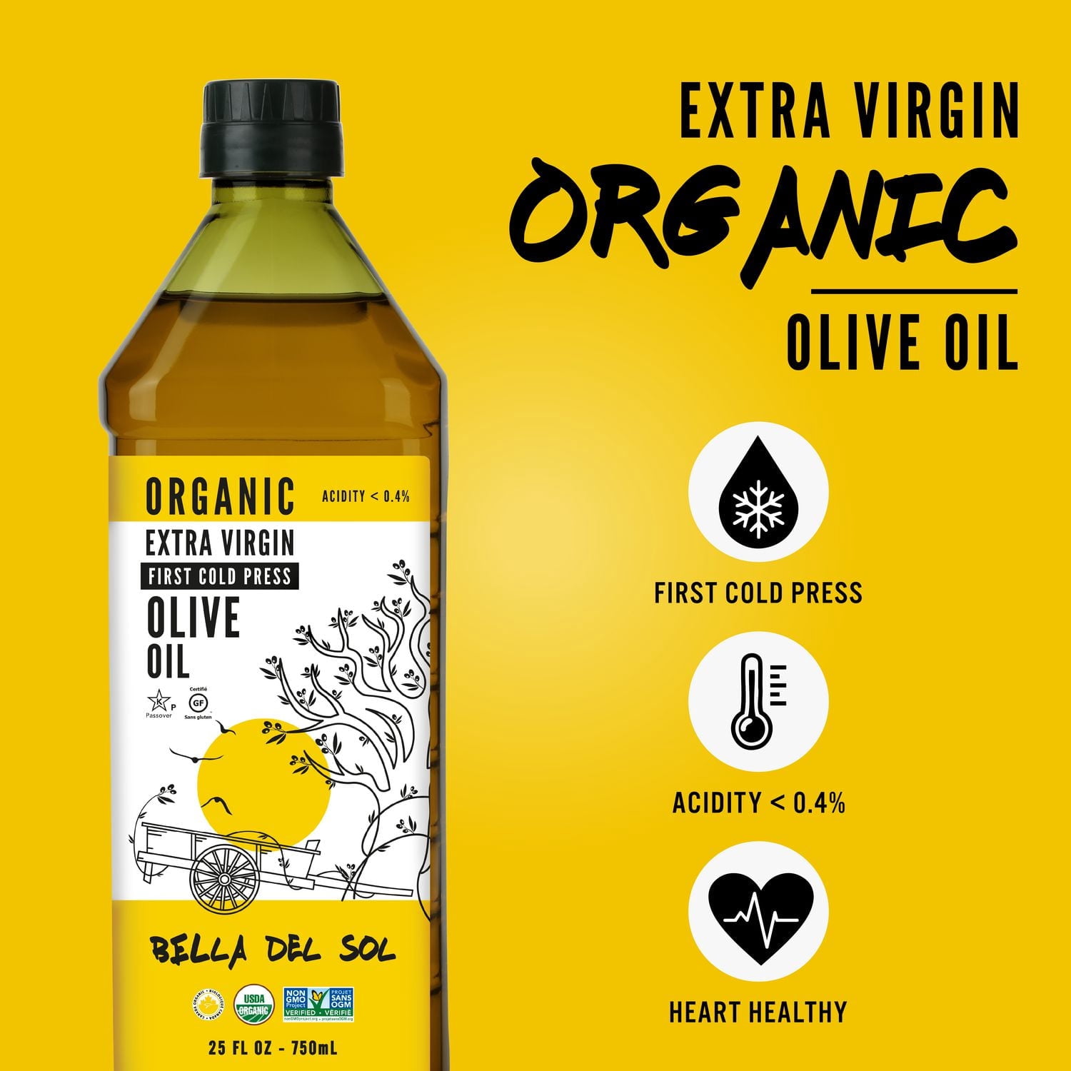 Bella Del Sol Huile D'Olive Extra Vierge Biologique 750ml