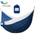 thumbnail image 1 of Vivere Nylon Double Parachute Camping Hammock - Navy/White, 1 of 2