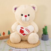 Plush Bear Toy under $5! CQCYD Heart Holding Plush Bear, Soft Hugging Teddy Doll with Embrace Design, Cuddly Comfort Toy for Bedroom Nursery Gift