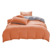 fheaev Ins Full Solid Color Washed Piece Set Seasons Bedsheet And Duvet Cover 1.8m Bedsheet Set Four Piece Duvet Cover 180 220cm 1 Beds