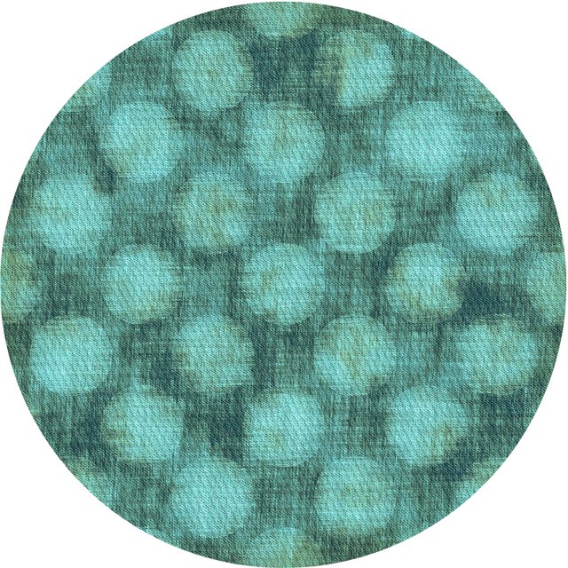 Ahgly Company Tapis de Zone Rond Lavable en Machine Turquoise Vert, 3 Pieds Rond