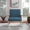 thumbnail image 3 of Fauteuil Weldon en Tissu Bleu Azur avec Cadre Fini Gris Brossé, 3 of 7