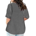 thumbnail image 5 of Plebaso Plus Size Tops for Women Short Sleeve V Neck Loose Blouses Casual Solid Color Womens Tunic Tops, 5 of 5