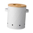 thumbnail image 2 of DOLITY Kitchen Vegetable Storage Tin Potato Onion Garlic Storage Bin with Lid Kitchen Storage Canister for Kitchen Countertop Pantry White Medium, 2 of 9