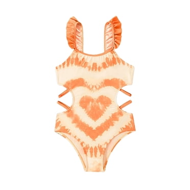 TIWEKE Kids Swimming Pool,Kids Girls Swimsuits One Shoulder Ruffle Swimwear Solid Bathing Suit Summer Bathing Suits 7-8 Years
