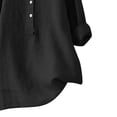 thumbnail image 4 of CEHVOM Chemises Tuniques à Boutons pour Femmes à Col en V, Manches 3/4 Roulées, Coupe Ample, Chemises d'Été, Blouse, 4 of 4