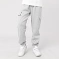 thumbnail image 2 of MIASHUI Girls Sweatpants Unisex Children Cargo Pants Kids Solid Color Trousers,Light Gray,9-10 Years, 2 of 4