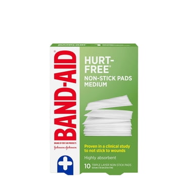 BAND-AID® Brand HURT-FREE® Non-Stick Pads Medium, 5 Centimetres by 7.6 cm