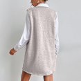 thumbnail image 4 of Women's V Neck Sleeveless Knitted Solid Short Sweater Dress With Pockets Casual Comfortable Pullover Tunic Top, 4 of 5