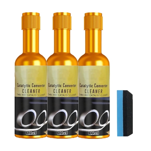2/3 Pack Auto Engine Catalytic Cleaner 120ml & Sponge Kit - Emission Reduction & Fuel Efficiency for Gas Vehicles - O2 Sensor Injector Maintenance