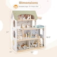 thumbnail image 3 of Costway Maison de Poupée en Bois pour Enfants, Maison Moderne à 4 Niveaux avec 33 Pcs d'Accessoires de Mobilier, 3 of 10