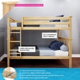 thumbnail image 2 of BEDSMART Solid Wood Twin Over Twin Bunk Bed | Natural, 2 of 6