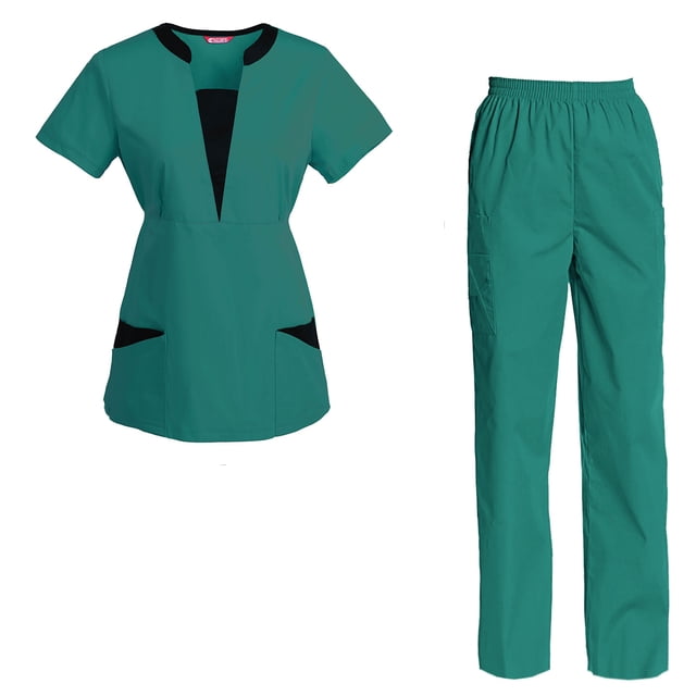 Women's Scrubs Set Scrub Top and Pants Scrubs Set