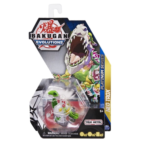 Bakugan Evolutions, Neo Trox, Bakugan True Metal Platinum Series, 2 BakuCores et carte Personnage, jouets pour garçons à partir de 6 ans