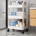 thumbnail image 1 of Refurbished Staron 3 Tier Rolling Utility Cart with Wheels, Plastic, Compact Multi-Room Storage, Handle, 1 of 2
