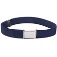 thumbnail image 1 of Kids Elastic Adjustable Strech Belt With Silver Square Buckle - Navy Blue, 1 of 4