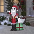 thumbnail image 5 of Christmas Inflatable Jack Skellington as Santa and Zero Wearing Antlers, 5 of 5