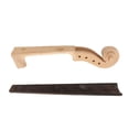 thumbnail image 1 of Peg Hole Maple Neck Scroll + Ebony Fingerboard Fretboard for 4/4 Violin Accs, 1 of 8