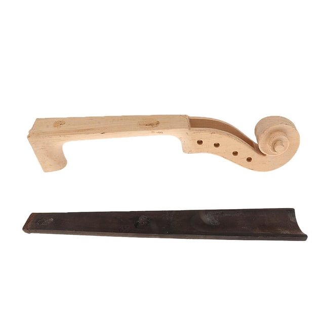 Peg Hole Maple Neck Scroll + Ebony Fingerboard Fretboard for 4/4 Violin Accs