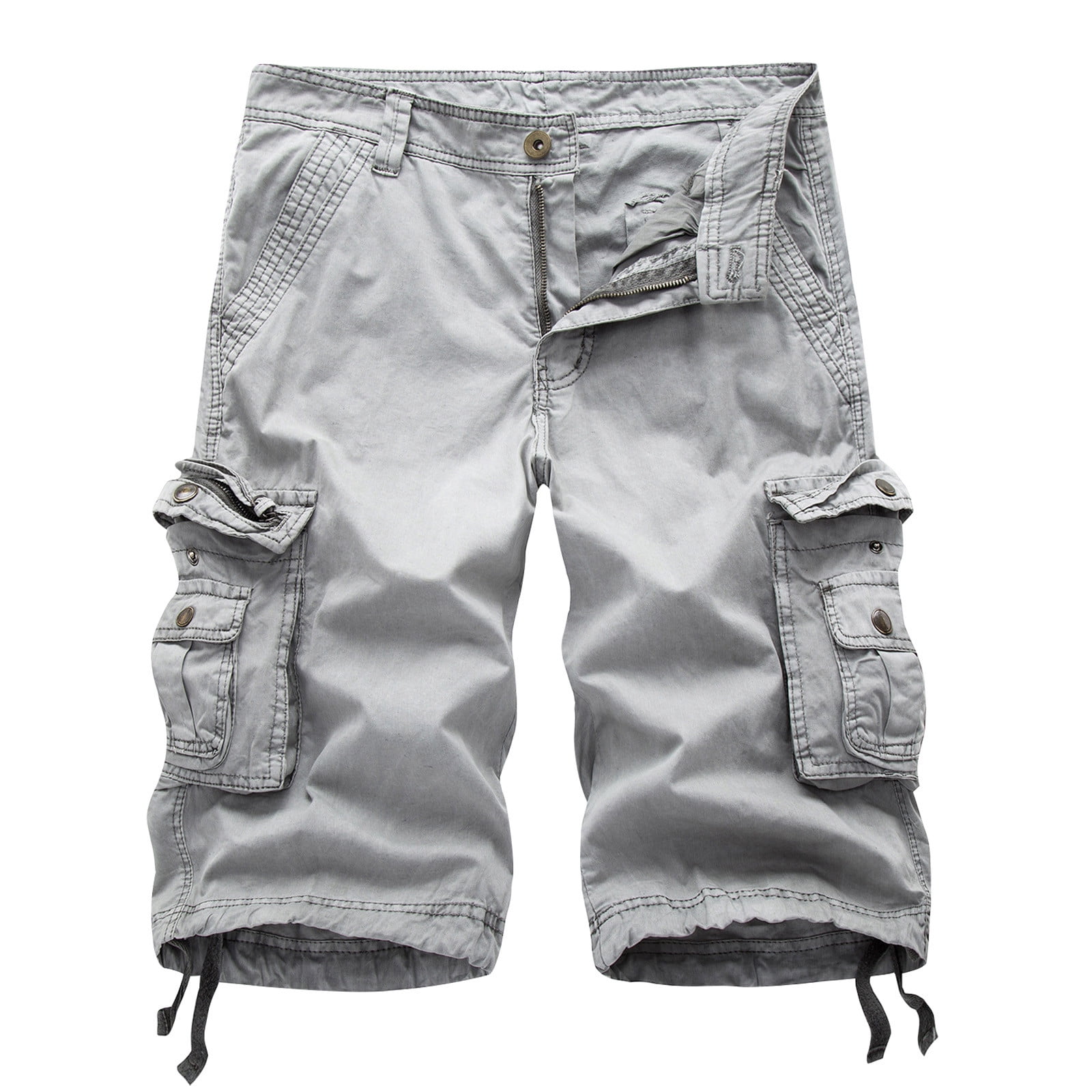 Birdeem Mens Casual Pure Color Outdoors Pocket Beach Work Trouser Cargo Shorts Pant