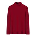 thumbnail image 1 of Pisexur Chandails Hommes Doux et Confortables Chandails d'Automne Hommes Chandail à Manches Longues Col Roulé Tricot Chandail de Base Chaud Chandail Uni Rouge, TG, 1 of 6