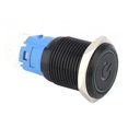 thumbnail image 1 of 16mm Black Metal Self Locking Switch  LED Lamp Symbol  IP65 Protection with Stainless Steel Housing for Practical Use  Oxidized Finish for High Performance, 1 of 7