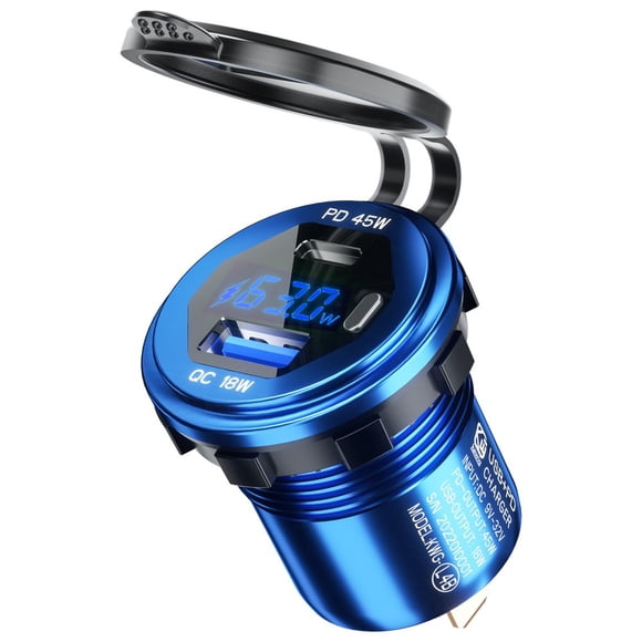 Chargeur de Voiture Rapide USB 45W Type C PD + 18W QC3.0 pour Tablette Cellulaire Portable