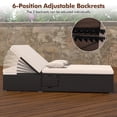 thumbnail image 4 of Gymax Outdoor Patio Daybed PE Wicker Double Chaise Lounge w/ Adjustable Backrests, 4 of 9