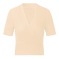 thumbnail image 4 of Birdeem Femmes Décontracté Col Rond Manches Courtes Uni Chandail Blouse T-Shirt Hauts Ample, 4 of 9