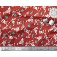 thumbnail image 3 of Soimoi polyester Crepe Fabric Leaves,Floral & Rabbit Animal Print Fabric by the Yard 52 Inch Wide, 3 of 3