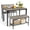 Grey, variant on Gymax 4pcs Dining Table Set Rustic Desk 2 Chairs & Bench w/ Storage Rack Brown