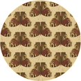 thumbnail image 1 of Ahgly Tapis Rond Lavable en Machine Intérieur Transitionnel Brun Selle, 4 Pieds Rond, 1 of 7