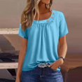thumbnail image 1 of asjyhkr T-Shirts d'Été pour Femmes Col Rond Manches Courtes Légers T-Shirts Décontractés Mode Confortables Basiques, 1 of 6