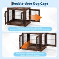thumbnail image 4 of Meuble de Niche pour Chien Walmart - Chenil en Bois Robuste 80x60x66 cm - Table d'Appoint Intérieure Brun Rustique - Doubles Portes Résistantes à la Mastication et Verrouillables - Ventilé, Facile à Nettoyer (Taille 6), 4 of 7